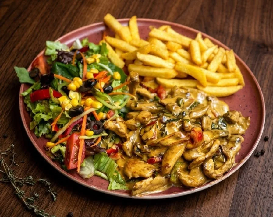 Chicken with curry sauce
