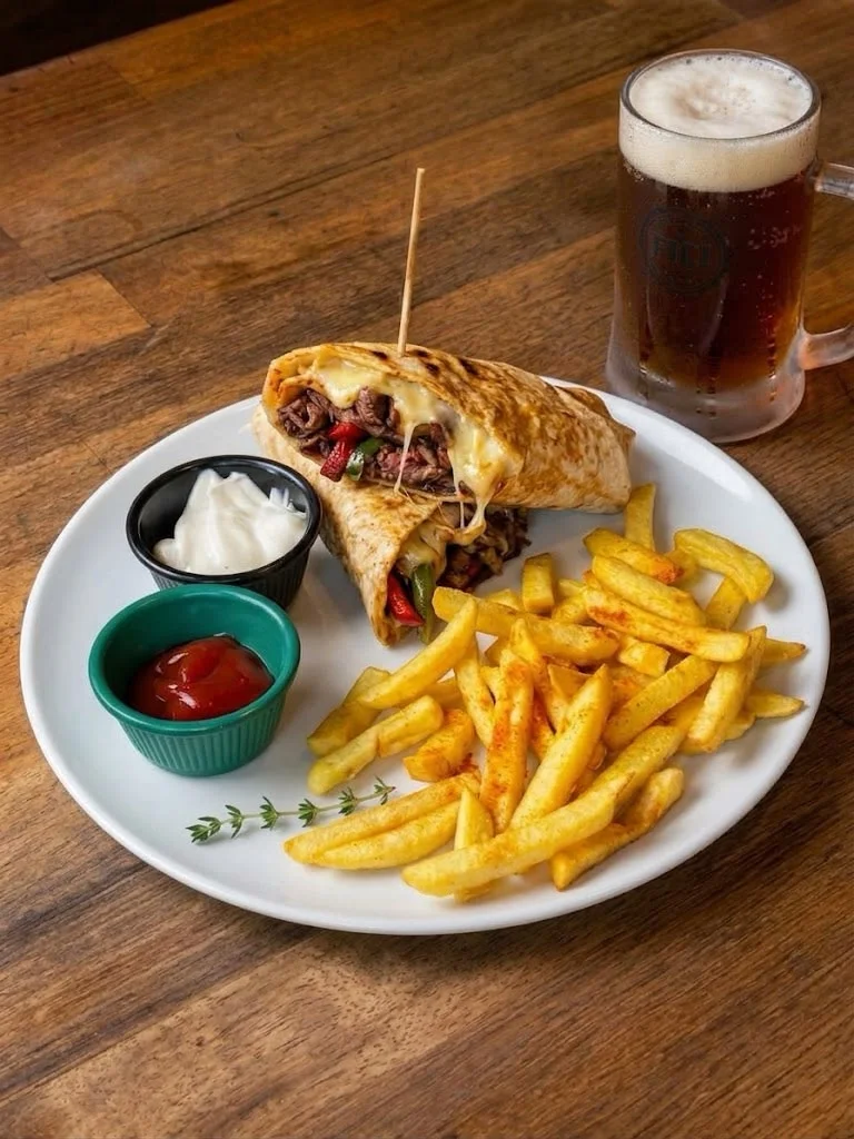 Meat wrap with kashar cheese + 50 cl draft beer