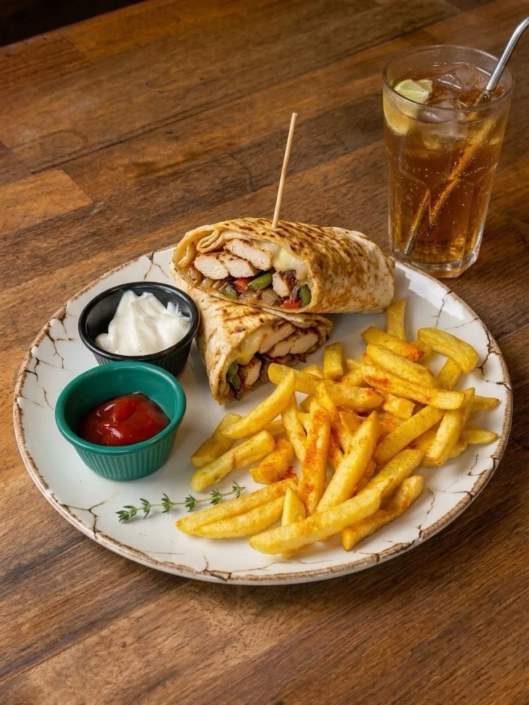 Chicken dürüm with kaşar cheese + soft drink