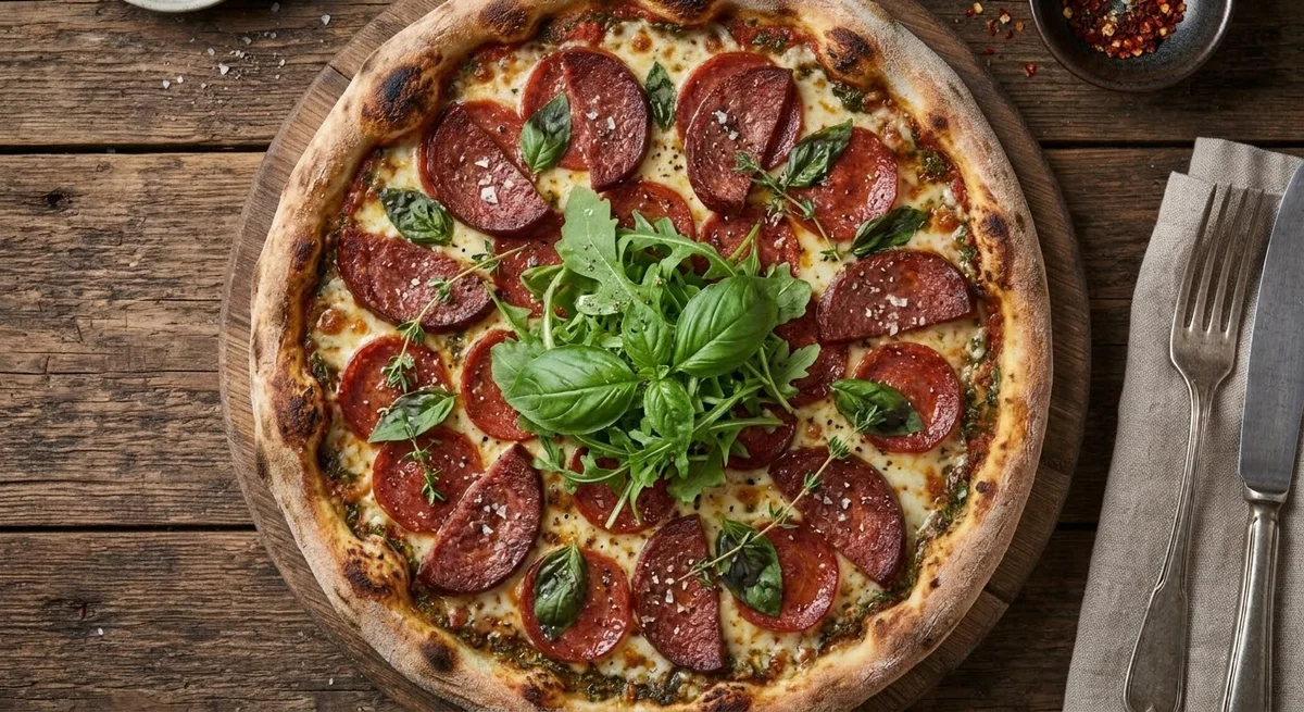 Pizza with sucuk