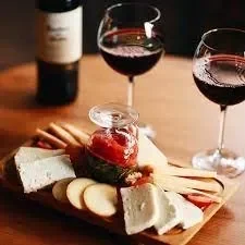 Wine of Your Choice, Fruit and Cheese Platter