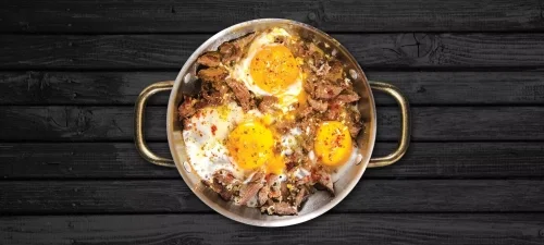Eggs with Kavurma