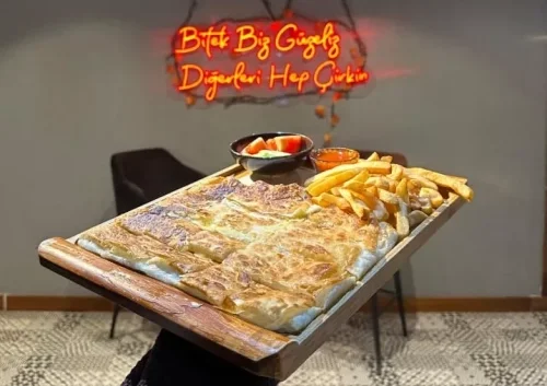Gözleme with Egg, Kaşar Cheese, and Sucuk