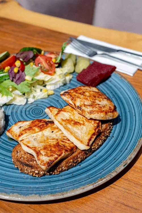 Grilled Chicken with Salad and French Fries; Rice or Pasta